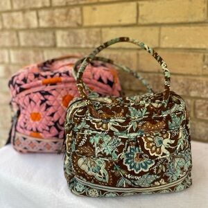 (2) Vera Bradly Bags! Java Browler / Pink and Navy laptop - Weekender